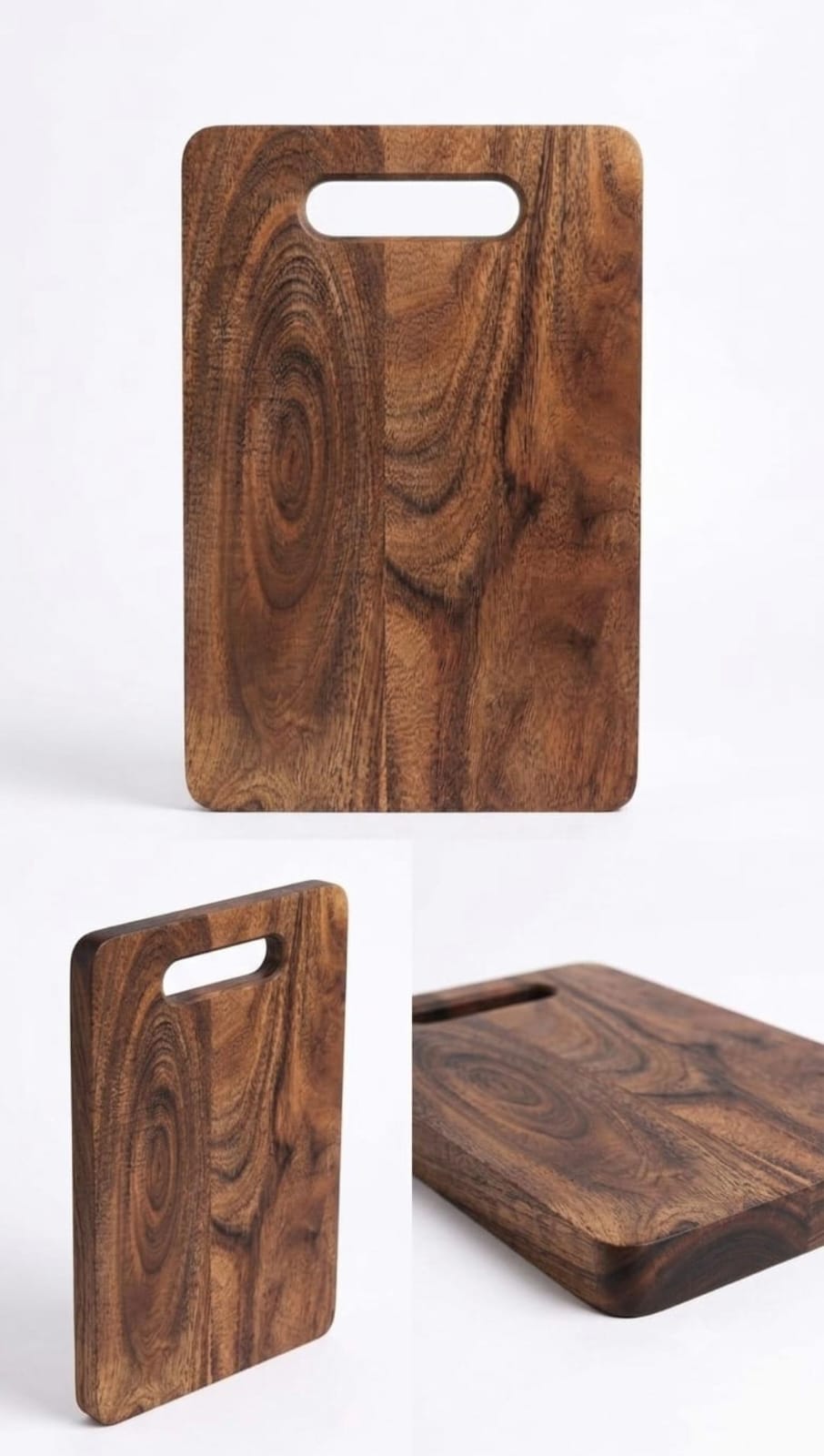 Acacia Wooden Chopping Board with Cutout Handle