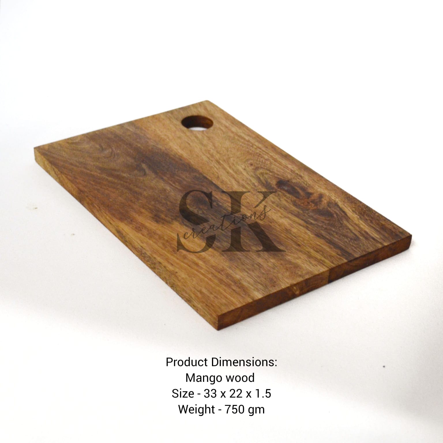 Mango Wooden Chopping Board with Hanging Hole – Set of 3 view 3