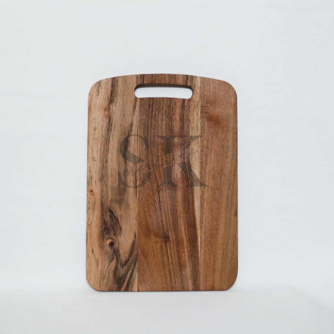 Sleek Acacia Wooden Chopping Board with Cutout Handle