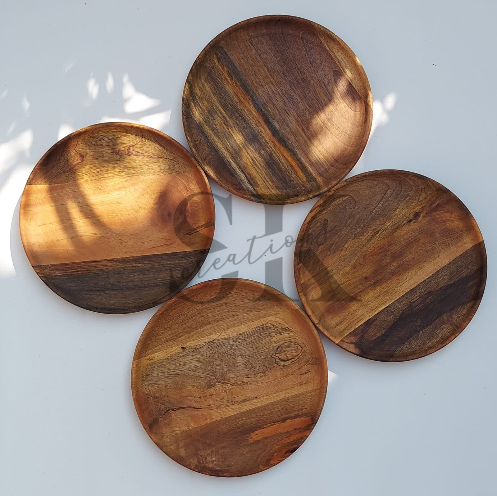 Mango Wooden Round Serving Plates view 2