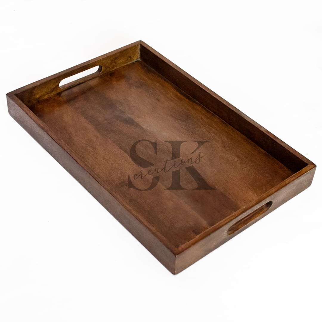 Mango serving tray perspective view