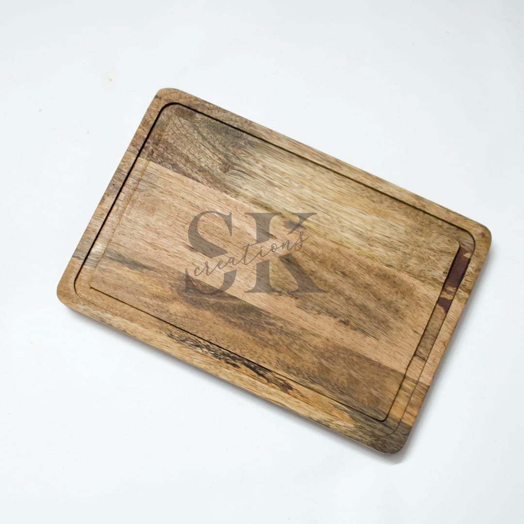Mango serving platter plain view